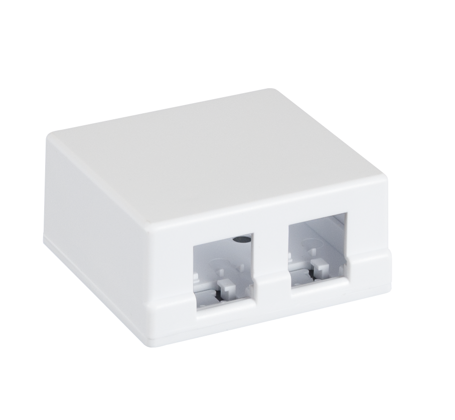 Корпус настенной розетки NETLAN EC-UWO-2KJ-WT-10