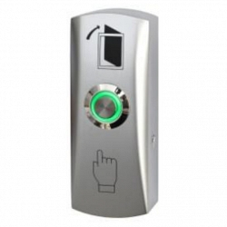 Кнопка металлическая, СИД индикатор, накладная, НР контакты, размер: 83х32х25 мм Smartec ST-EX010LSM