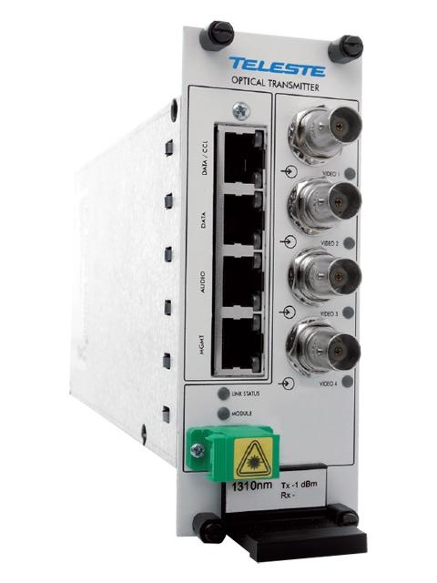 Четырехканальный передатчик видео-аудио-данных-контактов Teleste CMT491