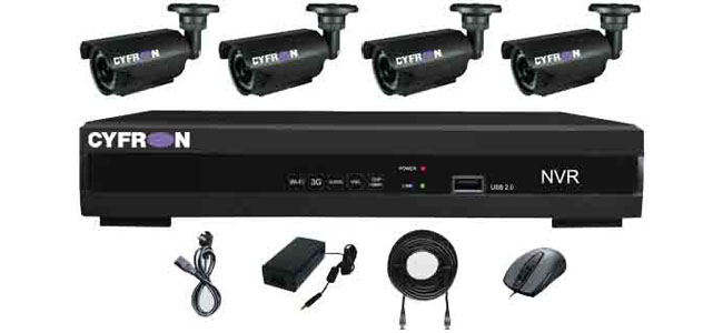 Cyfron NV1004-KIT комплект видеонаблюдения, состоящий из 4-х уличных IP-камер