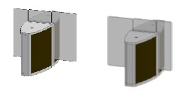 Проходная с прямоугольными стеклянными створками (комбинированный центральный модуль) Gunnebo SSFCNCLH120NL