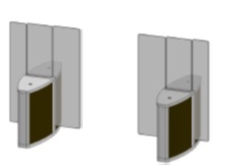 Проходная с прямоугольными стеклянными створками (левый модуль) Gunnebo SSFWNOLH180NL