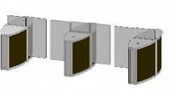 Проходная с прямоугольными стеклянными створками (левый модуль) Gunnebo SSFRNCLH120NS