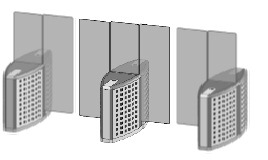 Проходная с прямоугольными стеклянными створками (комбинированный центральный модуль) Gunnebo SMFCNOLH180NS