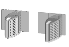 Проходная с прямоугольными стеклянными створками (комбинированный центральный модуль) Gunnebo SMFCNCRH120NS