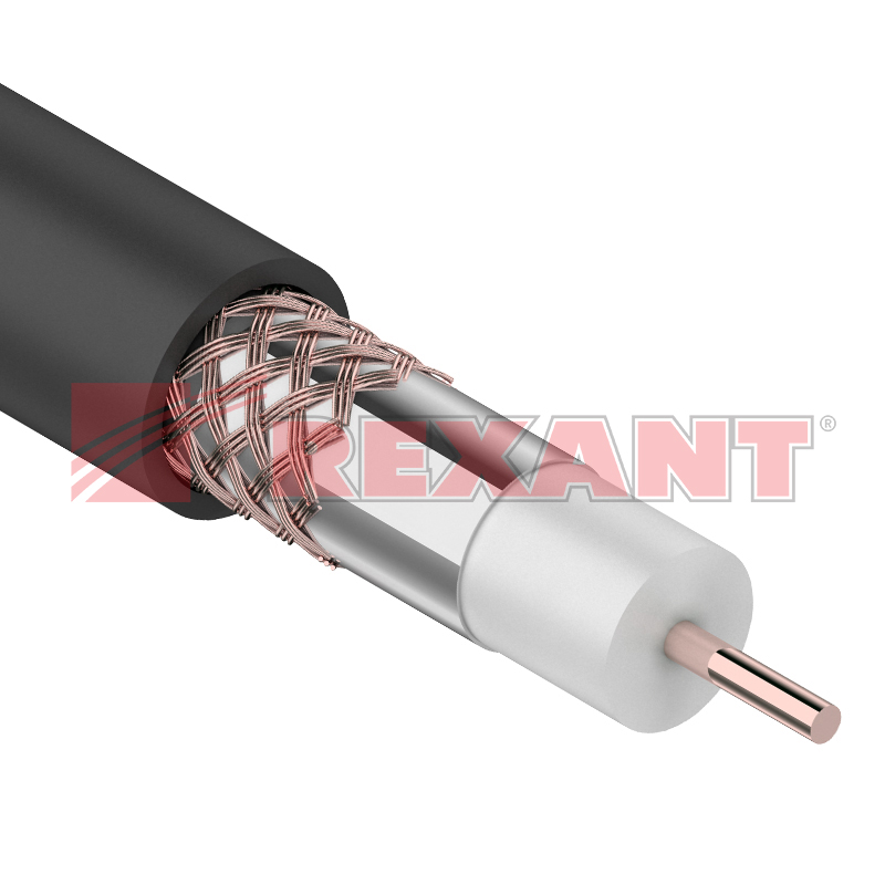 Коаксиальный кабель RG-6U+CU (Rexant 01-2222)